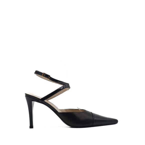 Chanel Vintage Two-Toned Heeled Strappy Mules Size 37 - Picture 1 of 8